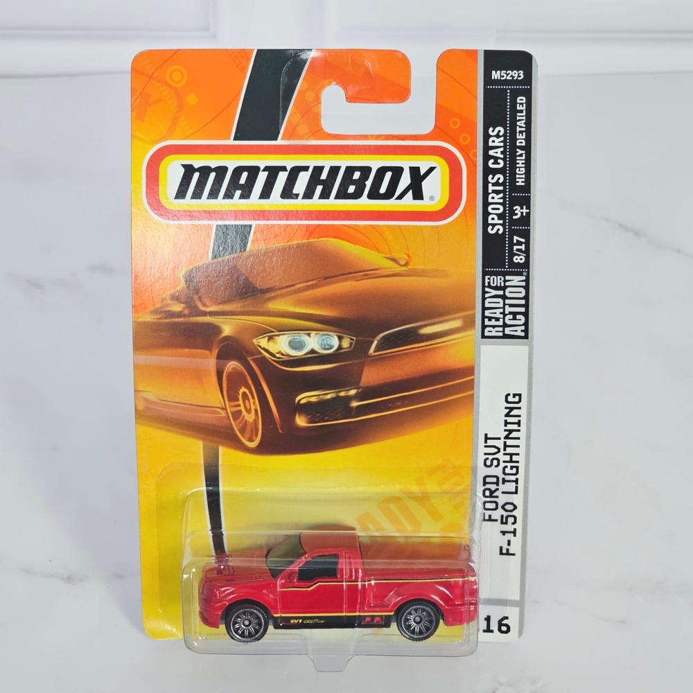Matchbox Ford SVT F-150 Lightning Red Sports Cars 8/17 Highly Detailed M5293 Toy